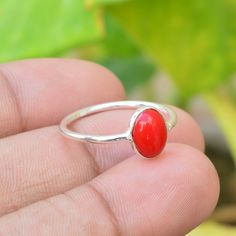 Red Coral Ring, Statement Rings, Birthstone Ring, Oval Red Coral Ring, Gemstone Jewelry, Women Rings, Coral Ring, Gemstone Ring, Gift Ring 》D E T A I L S《 ✦ M E T A L: Sterling Silver 925 ✦ S T O N E: Red Coral ✦ S H A P E: Oval ✦ S I Z E: 7x9 mm ✦ W E I G H T: 1.50 Gram Approx ✦ B I R T H S T O N E: May 》A B O U T S T O N E《 ✧ Please note natural gemstones are unique and may vary in shape or color. ✧ 》C U S T O M I Z E O R D E R《 We accept custom and personalized order. It can be change in the Red Gemstone Stackable Rings For Gifts, Red Gemstone Sterling Silver Stackable Rings, Red Gemstone Stackable Rings In Sterling Silver, Red Stackable Rings With Bezel Setting As Gift, Adjustable Red Sterling Silver Stackable Rings, Minimalist Red Stackable Rings, Handmade Minimalist Red Rings, Red Minimalist Sterling Silver Ring, Minimalist Red Sterling Silver Ring