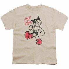 Astro Boy Made In Japan Kids Youth T Shirt Licensed Tobio Tee Cream Astro Boy Made In Japan Kids Youth T Shirt Licensed Tobio Tee Cream The Astro Boy Made In Japan Kids Youth T Shirt Item Description: The Astro Boy Made In Japan Kids Youth t-shirt is made from 100% pre-shrunk medium weight cotton.  Every item we sell is original and fully licensed. If a shirt is designated as "distressed", the design contains intentional skips and voids which give the shirt a worn-in or vintage look. These are p Japan Flag, Cream Shirt, Astro Boy, Cartoon Logo, Classic Cartoons, Kids Logo, Dream Clothes, Looks Vintage, Boys T Shirts