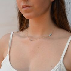 Opal necklace,opal bead necklace,dainty opal necklace,14k gold filled,minimalist necklaceClassic Gold filled /sterling silver necklace with tiny opal beads.Dainty necklace with lots of style. Very trendy and chic minimalist necklace.Perfect for everyday and layered with more. This necklace is perfect for yourself, giving as a special gift, or bridesmaid necklaceOpal bead 3mm Model wearing 16" lengthIf you would like this chain altered, please convo me. All my jewelry are packed in an elegant gif Dainty Opal Necklace, Necklace Opal, Gold Filled Necklace, Jewelry Minimalist, Rose Gold Chain, Opal Beads, Bridesmaid Necklace, Necklace Blue, Classic Gold