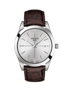 Tissot Gentleman Watch, 40mm Tissot Gentleman, Tissot T Race, Gentleman Watch, Tissot Watches, Brown Leather Watch, G Shock Watches, Bracelet Cuir, Classic Watches, Gift Ideas For Men