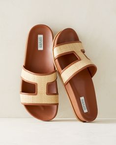 Step into warm-weather ease, courtesy of summery raffia. These chic sandal-slides with raffia detailing go with just about everything. The perfect addition to your warm-weather off-duty uniform. If you typically wear a half-size, size down for a more comfortable fit. Details + Design: Slip on. Material: Upper: 100% Raffia; Sock Lining: 100% LeatherImported | Raffia Cutout Slides Haven Well Within Sandal Slides, Chic Sandals, Fit Details, Off Duty, Cute Shoes, Daily Dose, Warm Weather, Design Details, Slides