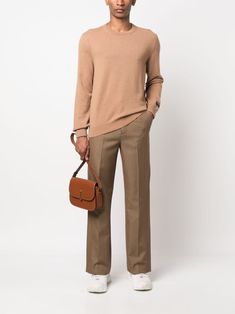 light brown cashmere-wool blend crew neck long sleeves logo patch at the sleeve ribbed trim straight hem This item is in size S and the color is Designer Brown Wool Sweater, Gucci Wool Crew Neck Sweater, Gucci Crew Neck Sweater With Ribbed Cuffs, Gucci Long Sleeve Sweater For Work, Casual Cashmere Sweater For Business, Casual Gucci Sweater For Work, Classic Gucci Sweater With Ribbed Cuffs, Gucci Wool Sweater With Ribbed Cuffs, Luxury Brown Wool Sweater