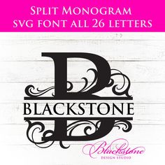 split monogram svg font all 26 letters