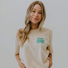 Soft ream tee, boyfriend fit. Our model is wearing size large (unisex). Solid Color Tees - 100% cotton / Ash Tees - 99% cotton, 1% poly / Heather Tees - 52% cotton, 48% poly For sororities G-Z, click here.