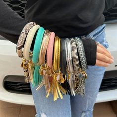 New Women Tassels Bracelets Jewelry Pu Leather Wrap Key Keychain Wristband Please Message Me Prior To Purchase For Color Of Your Choice Black, Gold, Silver, Cream, Pink, Rose Gold, Teal, Leopard Small Print, Leopard Bigger Print, Snake Print, Each Sold Separately Bundles Are Welcomed Gold Adjustable Wristlet For Everyday Use, Trendy Bracelets With Wrist Strap For Everyday Use, Trendy Bracelet With Wrist Strap For Everyday Use, Trendy Adjustable Bracelets For Everyday, Trendy Gold Wristlet For Everyday Use, Multicolor Wristlet With Keychain, Trendy Bangle Wristlet Fashion Accessory, Key Keychain, Open Bangle Bracelet