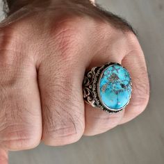 Unique Ring Designs, Turquoise Rings, Ring Unique, Natural Turquoise, Kawaii Fashion, Turquoise Jewelry, Unique Rings, Artisan Jewelry, Men Fashion