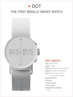 a white watch with the words dot on it