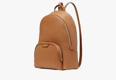 Style meets function with our large Hudson Backpack. Made from luxe pebbled leather it holds all your essentials (even a 13-inch laptop!) while maintaining a sleek look. | Kate Spade Hudson Large Backpack, Bungalow Brown Modern Travel Backpack With Smooth Grain, Classic Leather Backpack With Smooth Grain For Travel, Kate Spade Leather Backpack For On-the-go, Classic Leather Backpack With Smooth Grain For On-the-go, Modern Backpack With Leather Backing For Work, Modern Leather-backed Backpack For Work, Brown Leather Backpack For Work, Brown Backpack For Work, On-the-go Smooth Grain Leather Backpack