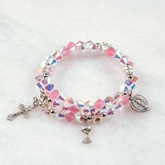 Precious Girl First Communion   Hand-crafted rosary bracelets   https://ourladysrosegarden.com/product/precious-girl-first-communion-rosary-bracelet #RosaryBracelets Personalized Pink Spiritual Bracelets, Personalized Pink Spiritual Bracelet, Spiritual Personalized Pink Bracelets, Spiritual Pink Personalized Bracelets, Spiritual Personalized Pink Bracelet, Pink Spiritual Bracelet For Mother's Day, Spiritual Adjustable Pink Stretch Bracelet, Spiritual Pink Adjustable Stretch Bracelet, Personalized Pink Spiritual Charm Bracelet