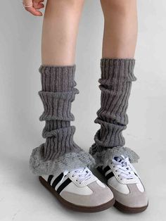 Elevate your style with our Lace Cuffs Knit Leg Warmers, a perfect blend of elegance and coziness. These leg warmers feature delicate lace cuffs that add a touch of femininity and romantic charm, while the soft knit material ensures warmth and comfort. Garment Size SizeFree SizeFull Length43Cuff14/34 Spring Gray Leg Warmers, Gray Knitted Fitted Leg Warmers, Fitted Gray Knitted Leg Warmers, Fitted Knitted Gray Leg Warmers, Cozy Gray Leg Warmers For Fall, Gray One Size Leg Warmers For Fall, Gray One Size Leg Warmers For Winter, Gray Stretch Leg Warmers For Winter, Gray One-size Leg Warmers For Winter