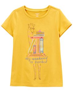 Giraffe Jersey Tee | carters.com Dog Jersey, Carter Kids, Girls Graphic Tee, Kids Denim, Kids Graphic Tees, Tee Outfit, Jersey Tee, Tops For Leggings, Her Style