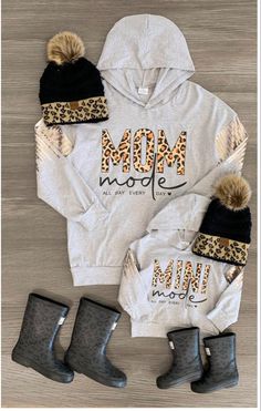 How cute! I don’t know about you but I am Mom mode every day! #momlife #mom #girlmom #mommyandme #fashion #clothes #girlsfashion Mom And Daughter Shirts Ideas, Cheetah Hoodie, Mom And Me Shirts, Western Style Wedding, Mom Daughter Outfits, Mommy Daughter Outfits, Daughter Outfits, Sequin Hoodie, Sparkle In Pink