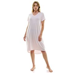 Sleep in total comfort when you wear this airy Women's Jaclyn Inc. V-Neck Sleepshirt. Click on this INTIMATES & SLEEPWEAR GUIDE to find the perfect fit and more! Sleep in total comfort when you wear this airy Women's Jaclyn Inc. V-Neck Sleepshirt. Click on this INTIMATES & SLEEPWEAR GUIDE to find the perfect fit and more! FEATURES Soft, comfortable, lightweight construction 2 pockets at the side seam by the hips Straight hem Short sleeves V-neckFIT & SIZING Relaxed loose fit 39-in. length from s Comfortable Tops For Bedtime In Spring, Comfortable Tops For Spring Bedtime, Comfortable Spring Bedtime Tops, Casual White V-neck Nightgown, Relaxed Fit V-neck Sleepwear, Spring V-neck Sleepwear For Relaxation, Comfortable V-neck Spring Sleepwear, Summer V-neck Sleepwear For Relaxation, Comfortable V-neck Summer Sleepwear