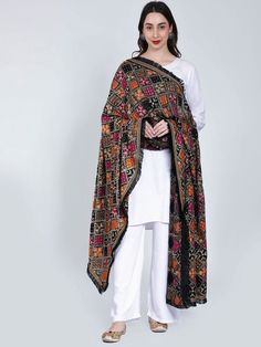 This light weight phulkari dupatta for women by Moda Chales is an exemplary item that are must haves in every women's wardrobe. Ethnic Punjabi handwork and soft feel add the perfect finishing touch to almost any outfit. It is the ideal fashion accessory for any season, event or occasion! It is lightweight, super soft and easy to carry. 💡 Material- Chiffon 💡 Pattern - Embroidered 💡 Type of Work - Phulkari / Fulkari 🥻 Multicolor Phulkari chunni for Women 💡 Free Size Dupatta that is approx. 2. Multicolor Mulmul Kurta With Dupatta, Multicolor Semi-stitched Mulmul Dupatta, Semi-stitched Jamawar Dupatta, Multicolor Mulmul Dupatta For Wedding, Multicolor Mulmul Dupatta, Wedding Multicolor Mulmul Dupatta, Multicolor Embroidered Salwar Kameez With Dupatta, Traditional Drape Kurta With Multicolor Embroidery And Dupatta, Traditional Multicolor Mulmul Anarkali Set