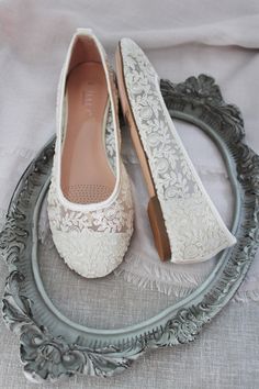 Soft and Elegant lace women ballet flats. Comfortable through out your special day and perfect for wedding party. DETAILS:COLORS AVAILABLE: White and Ivory LaceUPPER: Synthetic upper and liningMATERIALS: Mandmade outsoleORIGIN: Imported STYLE NAME: BABA-53 Ballet Flats Wedding Shoes, Crochet Ballet, Wedding Ballet Flats, Bridesmaids Shoes, Lace Ballet Flats, Wedding Shoes Vintage, Bridal Shoes Flats, Wedding Shoes Flats, Exclusive Shoes