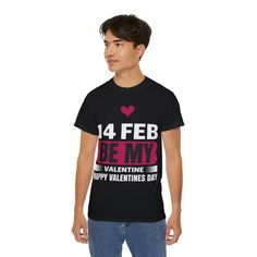 Perfect Fit Unisex Ultra Cotton Tee - Ultimate Comfort and Style - Black / s T-shirt Valentine's Day Black T-shirt With Text Print, Black Graphic Tee For Valentine's Day, Black Cotton T-shirt For Valentine's Day, Charcoal Color, Be My Valentine, Body Fit, Classic Shirt, Upper Body, Happy Valentines Day