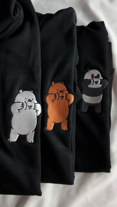 A cozy black hoodie with embroidered We Bare Bears characters. If you want to order matching shirts, add each item separately by choosing different colors and sizes each time, and add each one into your cart. ❤ Sizes run from Small to XXL (2XL). This unisex sweater is intended to be oversized and loose-fitting for women for a chic and laid-back vibe. If you want something more fitted, we suggest ordering a size down! Design might appear smaller on a bigger sized sweatshirt. ❤ How to order your S We Bare Bears Hoodie, We Bare Bears Birthday Theme, Matching Best Friend Hoodies, Best Friend Hoodies, Ice Bear We Bare Bears, Matching Hoodies, Bear Character, Bear Hoodie, We Bear