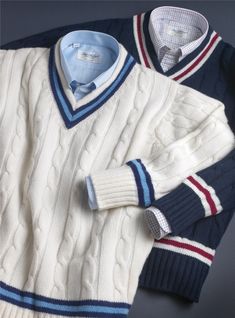 Cashmere Tennis Sweaters - The Ben Silver Collection Tennis Sweater Mens, Posh Men Fashion, Tennis Sweater Outfit Men, Quite Luxury Outfit Men, Preppy Outfits Male, White Sweater Outfit Men, Blue And Silver Outfits, Sweater Outfits For Men, Preppy Style Men