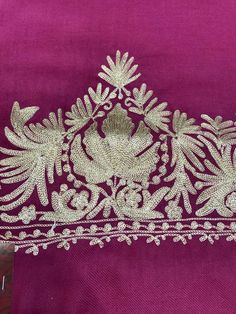 Pure Wool Scarf/Shawl, Embroidery Stole, Wrap, Scarf, 2 Side Zari Embroidered Border, Kashmiri Tilla Embroidered Border Shawl For Traditional Ceremonies, Pink Traditional Shawl With Floral Embroidery, Traditional Pink Shawl With Floral Embroidery, Embroidered Purple Traditional Wear For Ceremonial Use, Purple Unstitched Embroidered Fabric With Border, Unstitched Purple Embroidered Fabric With Embroidered Border, Unstitched Purple Fabric With Embroidered Border, Purple Embroidered Border Fabric, Unstitched, Purple Embroidered Fabric With Embroidered Border