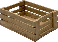 a wooden crate is shown on a white background