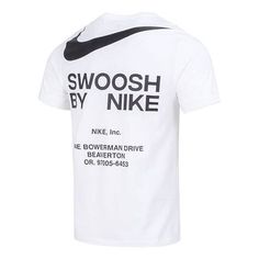 Nike Sportswear NSW TEE BIG SWOOSH LogoT 'White' DZ2882-100 White Moisture-wicking Short Sleeve T-shirt, Sporty Dri-fit T-shirt For Gym, Nike Athletic Fit Sports T-shirt, Casual Cotton T-shirt For Sports, Nike Athleisure Workout T-shirt, Sporty Moisture-wicking Athletic Fit T-shirt, Athleisure Crew Neck T-shirt With Logo Print, Crew Neck T-shirt For Light Sports, White Dri-fit Activewear For Gym