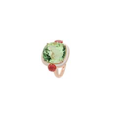 Gemma Ring - Green Tourmaline - Diamonds Elegant Green Enamel Gemstone Ring, Green Enamel Ring For Formal Occasions, Luxury Green Tourmaline Emerald Ring, Luxury Green Rings With Gemstone Accents, Ivory Ring, Mother's Day Gift Card, Green Ring, Green Rings, Gem Diamonds