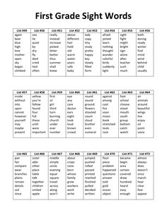 the first grade sight words worksheet is shown in black and white with an image of