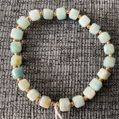 Genuine Amazonite Gold Spacer Beads 7.5in Handmade By Me Amazonite Bracelet, Spacer Beads, Womens Jewelry Bracelets, Womens Sizes, Women Jewelry, Bracelet, Beads, Gold, Women Shopping