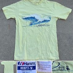 vintage Hawaii t-shirt c JHB 10-15-83 surf surfing graphic tee size M 38-40 | eBay Surf Tshirt Design Vintage, 60s Surf, Surfing Graphic, Vintage Hawaii, Surf Tshirt, Vintage Surf, Vintage Hawaiian Shirts, Graphic Tees Vintage, Vintage Hawaiian