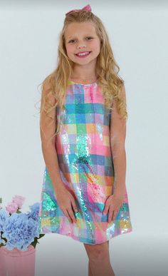 Sequin Plaid Pastel Tank Dress Playful Multicolor Sleeveless Summer Dress, Playful Multicolor Sleeveless Dress For Spring, Playful Sleeveless Dress For Spring Party, Cute Sleeveless Plaid Dress, Playful Sequined Party Dress, Playful Sequin Party Dresses, Cute Plaid Sleeveless Dress, Playful Party Dress With Sequins, Playful Sequin Summer Dress