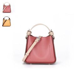 Trendy Fashion Small Colorblock Leather Bucket Bag Tote Crossbody Shoulder Purse-Fashion Clutch, bags Chic Pink Box Bag For Mobile Phone, Pink Rectangular Leather Phone Bag, Pink Handheld Satchel For Office, Top Handle Phone Bag For Shopping, Trendy Phone Bag For Office, Trendy Office Phone Bag, Chic Pink Shoulder Phone Bag, Handheld Phone Bag For Summer, Trendy Pink Bucket Bag With Mobile Phone Holder