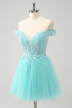 Homecoming Dresses For Freshman, Teal Homecoming Dresses, Light Teal Dress, Turquoise Homecoming Dresses, Winter Formal Dresses Short, Homecoming Dresses Sparkly, Lovely Partner, Mini Prom Dresses, Yellow Bridesmaid Dresses