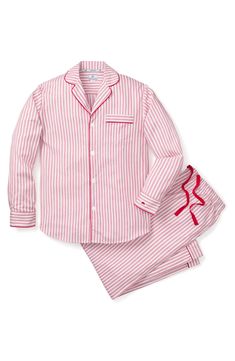 Candy-cane ticking stripes and bright red piping enliven a pair of pajamas made of soft, lightly brushed cotton that takes you from sweet slumber to lazy days. 100% cotton Machine wash, dry flat Imported Luxury Pajamas, Luxury Sleepwear, Classic Pajamas, Mens Pajamas Set, Striped Pyjamas, Sleepwear & Loungewear, Womens Pyjama Sets, Mens Pajamas, Classic Pattern