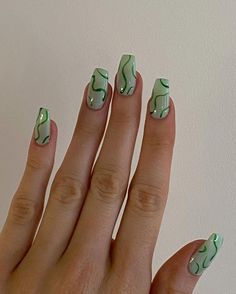 Short Nails With Design Art Ideas, Coffin Art, Grunge Ideas, Coffin Design, Nails Grunge, Abstract Nails, Grunge Nails, Minimal Nails, Inspired Nails