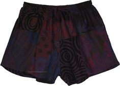 These dark purple summer shorts are comfy and stylish, with their multi-pattern patchwork they are a must-have this summer! The cotton fabric is easy and light, the piece is lined with cotton voile keeping it as comfy as it can get.  The shorts have a pocket on either side, perfect to store essentials. #tlb #beachwrap #bohemianfashion #Handmade #HippieShorts #BeachShorts Dark Purple Clothes, Hippie Shorts, Hippie Clothing, Beach Bohemian, Fashion Shorts, Hippie Look, Hippie Style Clothing, Bohemian Handmade, Trendy Skirts