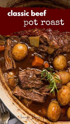 a pot filled with stew and potatoes on top of a stove