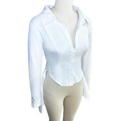 ( Other Sizes 4-10 Are Listed ) Brand New In Bag. 100% Oxford Cotton Women's White Button Down Shirt Long In Back, Waist Length In The Front. Fitted. Fitted Solid Shirt For Day Out, Trendy Fitted Shirt With Buttons, Nirvana Sweatshirt, Good Vibe Tribe, Camo Crop Top, Ruffle Collar Blouse, Velvet Blouses, White Button Down Shirt, Purple Blouse