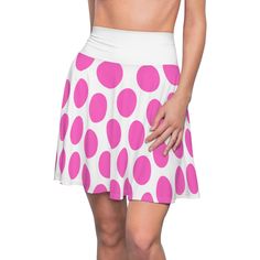 Trendy Polka Dot Summer Skirt, Trendy Polka Dot Skirt For Summer, Summer Polka Dot Flared Skirt, Polka Dot Flared Skirt For Summer, Flared Polka Dot Skirt For Summer, Retro White Skirt For Summer, Casual Fitted Polka Dot Mini Skirt, Fitted Polka Dot Skirt For Summer, Playful Pink Mini Skirt For Summer