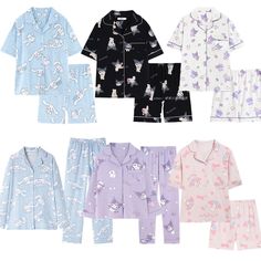 Snuggle up with comfort in this Kawaii Sanrio Pajama. Crafted from soft cotton, the all-in-one pajama ensures a cozy and restful night of sleep. The looks-like-new construction ensures you stay comfortable and warm for years to come. Sanrio Pjs, Sanrio Pajamas, Kuromi Purple, Sanrio Outfits, Sanrio Clothes, Cottagecore Dark Academia, Cottagecore Dark, Adorable Style, Girl Grunge