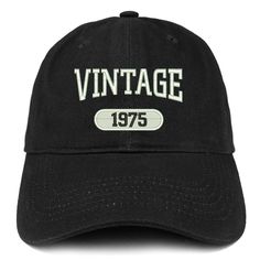 Stitchfy Vintage 1975 Embroidered Brushed Cotton Dad Hat Cap 100% Brushed Cotton Twill High Quality Cap, EMBROIDERED in the USA Low Profile, Unstructured Cap 6 Panels with 6 Embroidered Ventilation Eyelets Self-fabric Adjustable Slide Closure with Buckle One Size Fits Most Shipping - Shipment leaves warehouse in 1 Business Day. - Free Shipping to Domestic Destinations (US). Returns/Exchanges - Items must be returned within 30 days of purchase for refund or exchange to different item, or penaltie Womens Baseball Cap, Carolina Blue, Brushed Cotton, Dad Hat, Military Fashion, Hat Cap, Womens Fashion Casual, Trucker Cap, Dad Hats