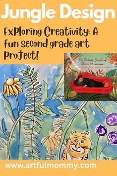 an art project for children with the title jungle design exploring creativity - a fun second grade art project