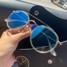 Brand New- Was Gifted Them But Never Worn Because I Didn’t Like The Style On Me Blue Mirrored Glass Sunglasses, Ray Ban Sunglasses, Colored Sunglasses, Ray Ban, Ray Bans, Blue Green, Color Blue, Women Accessories, Sunglasses