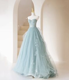 Cute Tulle Lace Long Prom Dress A Line Evening Dress · Little Cute · Online Store Powered by Storenvy Dad Drawing, Strapless Evening Dress, A Line Evening Dress, Social Dresses, Sweetheart Prom Dress, Formal Evening Dress, Formal Party Dress, Dress A Line, فستان سهرة