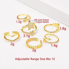 ❤ Versatile stackable knuckle rings set, contains 6 pieces 18K gold plated rings with different styles which has chain band, heart ring, shiny stars layered ring, arrow ring, simple band ring and 2-layered wave rings. Adjustable sizes from 8-12.


❤ Hypoallergenic and nickle free, ideal for ones with sensitive skin. Comply with EU Environmental Standards.
❤ Great gift for girlfriend, wife, lover, daughter, sister, granddaughter, friends, bridesmaids, bride.


❤ Perfect for occasions like Christmas, Birthday, New Year, Anniversary, Engagement, Wedding, Graduation, Statement, Valentine's Day.
❤ Fast and free shipping, 5-12 days delivery, dainty gift box and pouch included.

❤ Choose your own adventure with U7 versatile stackable rings, this gorgeous ring set contains 6 different rings, sized Trendy Gold Midi Rings, Trendy Gold Plated Open Midi Rings, Trendy Gold-plated Gold Midi Rings, Trendy Gold Plated Midi Rings For Promise, Trendy Gold Plated Midi Promise Rings, Trendy Gold Plated Midi Rings, Trendy Gold Metal Midi Rings, Trendy Adjustable Gold Midi Rings, Adjustable Trendy Rose Gold Midi Rings