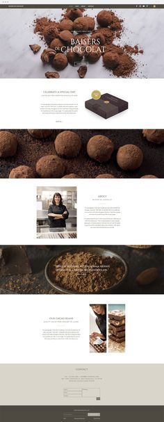 the website design is designed to look like it has chocolate cookies and other desserts