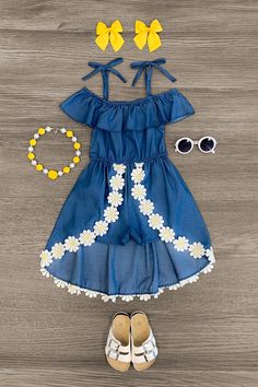 Denim & Daisy Cold Shoulder Skirted Romper Trendy Bows, Girls Things, Kid Outfits, Sparkle In Pink, Basketball Birthday, Weather Activities, Summer Outfits Kids, Romper Outfit, Easy Dressing