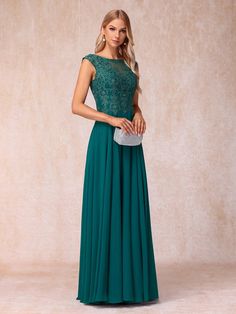 A-Line/Princess Sheer Neck Sleeveless Long Formal Evening Dresses With Beading Dresses With Beading, Formal Evening Dresses, How To Make Beads, Bride Dress, Autumn Summer, Color Choices, Mother Of The Bride, Evening Dresses, Beading