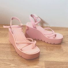 Brand New Never Worn. Platform Style Chunky Heels. Baby Pink Color Pink Platform Shoes, Baby Pink Color, Pink Platforms, Baby Pink Colour, Madden Girl Shoes, Pink Heels, Girl Shoes, Madden Girl, Platform Shoes