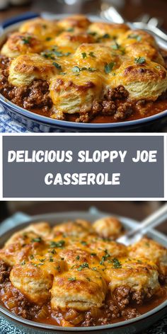 delicious sloppy joe casserole with cheese on top