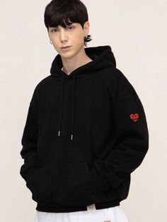 Editor's NotesThis casual hoodie is cut for a comfortable fit from a soft cotton jersey with a lightly brushed backside and is versatile for daily wear for all year except hot summer. Features a brand's signature logo motif embroidery at the sleeve.- Drawstring hooded neck- Embroidery at the sleeve- Logo label at the hem- Ribbed cuffs and hem- Front kangaroo pocket- Drop shoulder- Relaxed fit- Minimized shrinkage and distortion*Clip accessory is not included in the product due to manufacturing issues. Please check this issue before ordering. It is not subject to return or refund.Measurements (in.)S / M / L / XL- Total Length: 25.6 in. / 27.2 in. / 28.3 in. / 29.5 in.- Shoulder: 21.7 in. / 22.8 in. / 24.0 in. / 24.8 in.- Chest: 21.7 in. / 23.2 in. / 24.4 in. / 25.2 in.- Sleeve Length: 22.0 Casual Cotton Hoodie With Letter Print, Casual Crew Neck Hoodie For Streetwear, Crew Neck Hoodie With Kangaroo Pocket, Everyday Crew Neck Hoodie With Kangaroo Pocket, Trendy Cotton Hoodie With Ribbed Cuffs, Cotton Sweats With Kangaroo Pocket For Everyday, Black Cotton Sweats With Double-lined Hood, Cotton Hooded Sweatshirt For Streetwear, Basic Hoodie With Letter Print For Streetwear